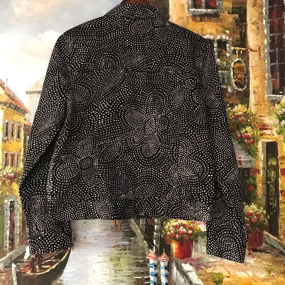 Vintage Geoffrey Beene Sport Jacket zip up black and brown size 10 - Picture 10 of 12